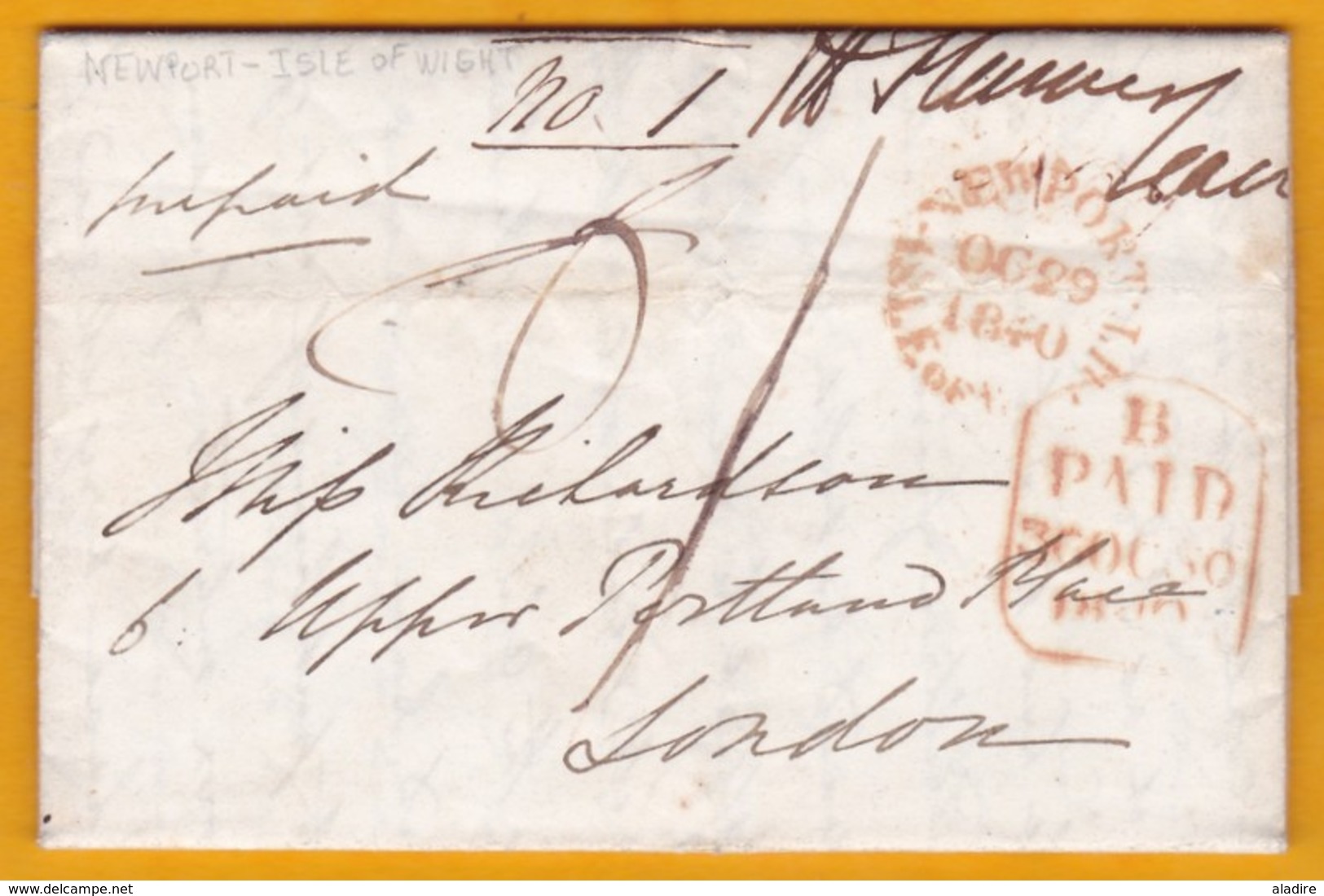 1840 - Queen Victoria - 4 Page Personal Letter From Newport, Isle Of Wight To London, England - Postmark Collection