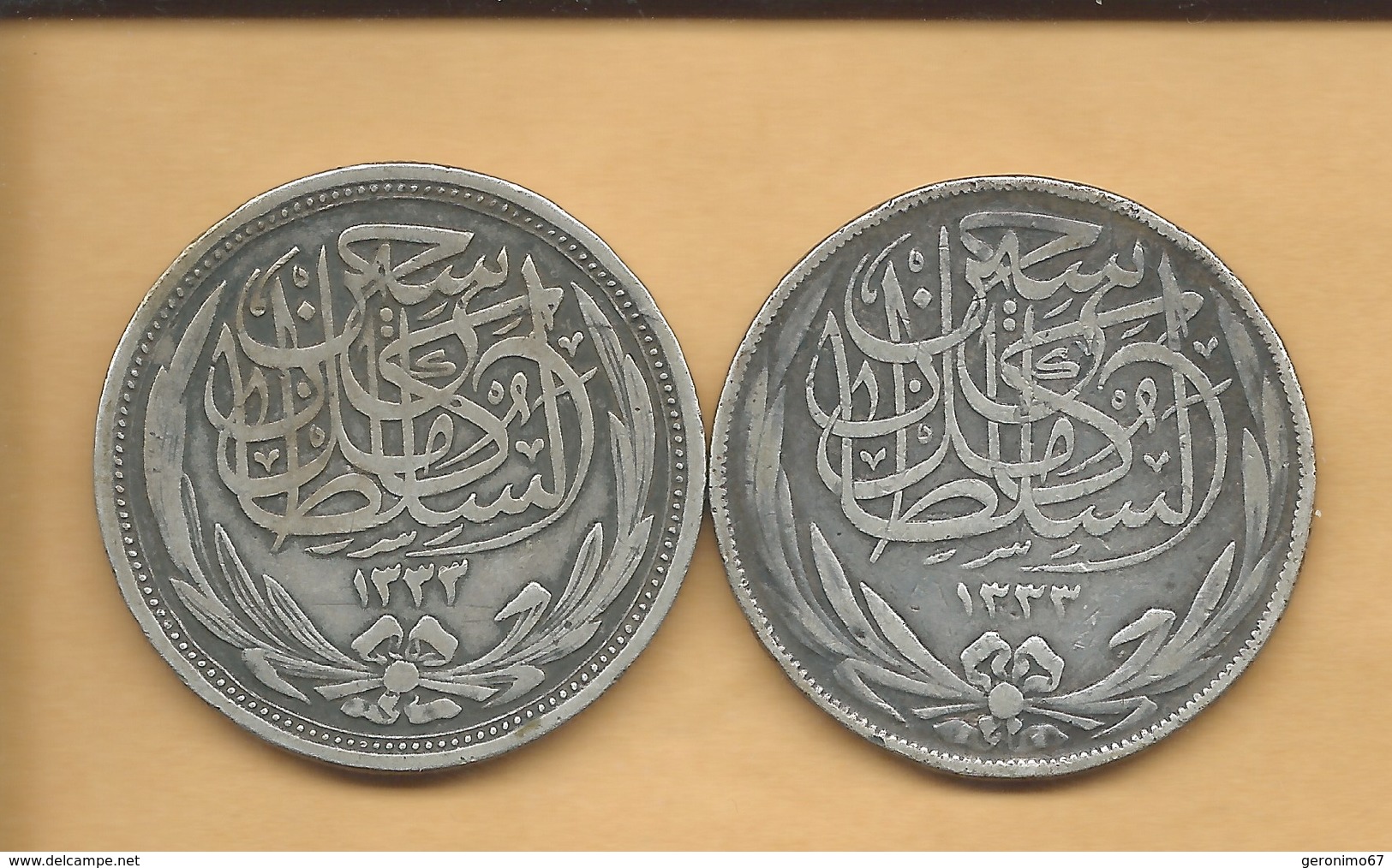 Egypt - Hussein Kamil - 10 Qirsh / Piastres - 1916 (KM319) & 1917 (KM320) - Egypte