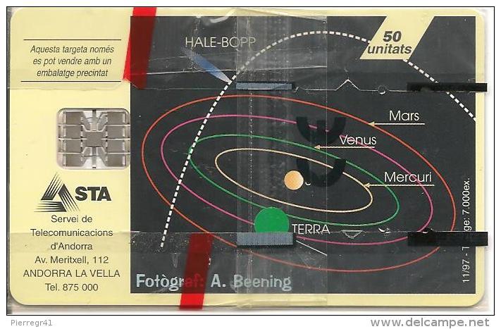 CARTE^-PUCE-ANDORRE-50U-AND 82-SC7-11/97-COMETE DE HALLE-NSB-TBE - Andorre