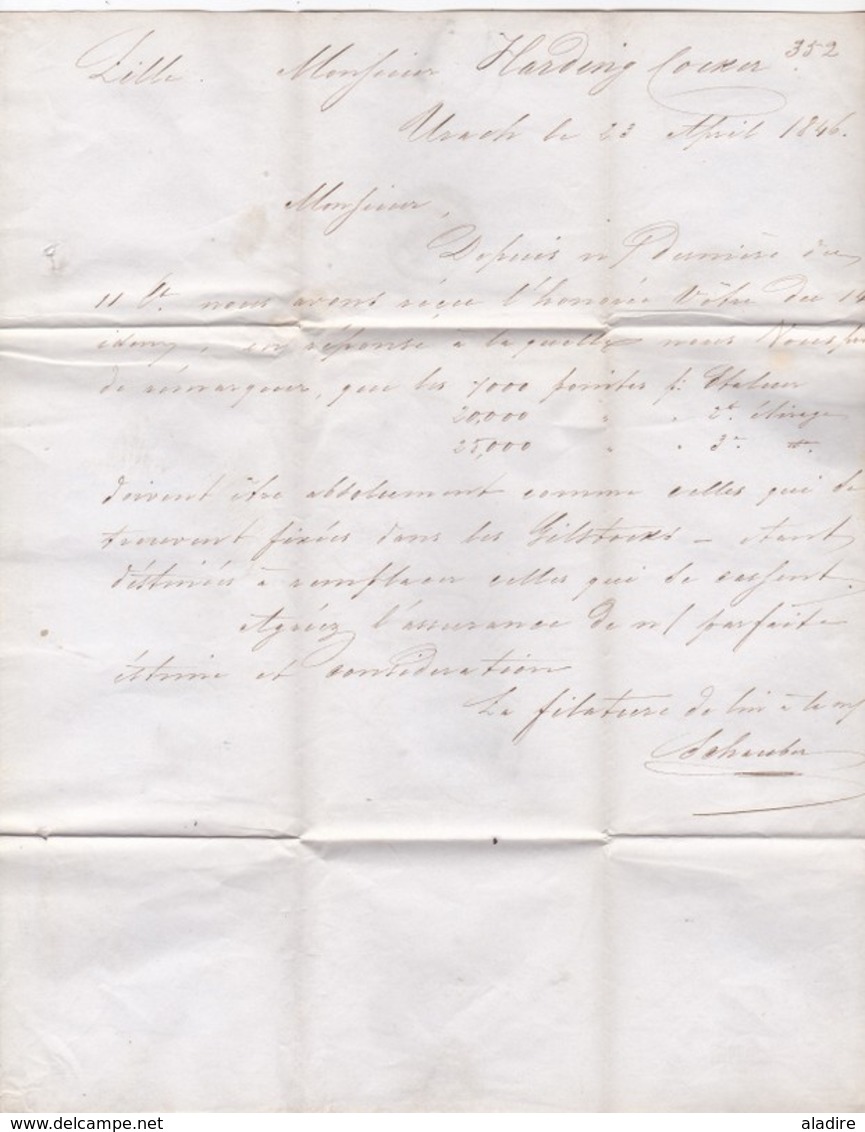 1846 - LAC De Urach, Bade Wurtemberg Vers Lille, France - Entrée Par Strasbourg - Règne De Louis Philippe En France - [Voorlopers