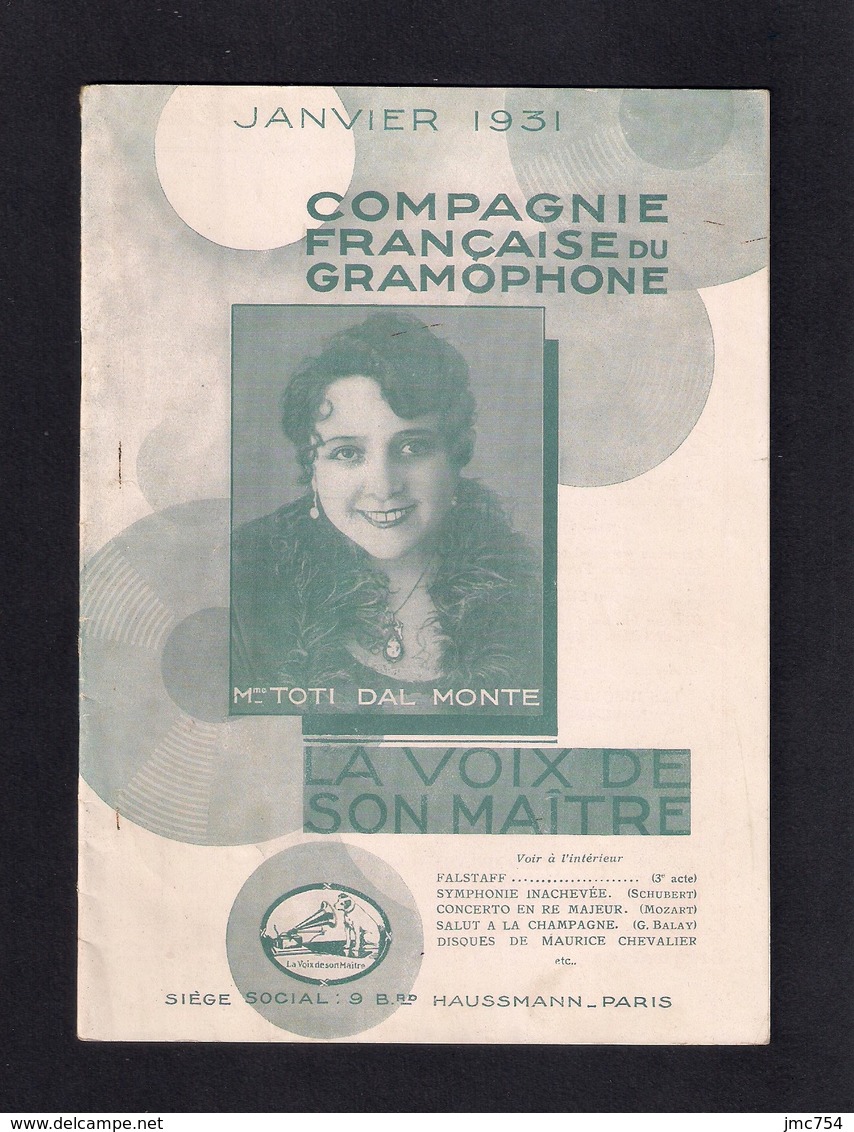 Musique. Catalogue Illustré Des Disques GRAMOPHONE  "La Voix De Son Maître" 1931. - Autres & Non Classés