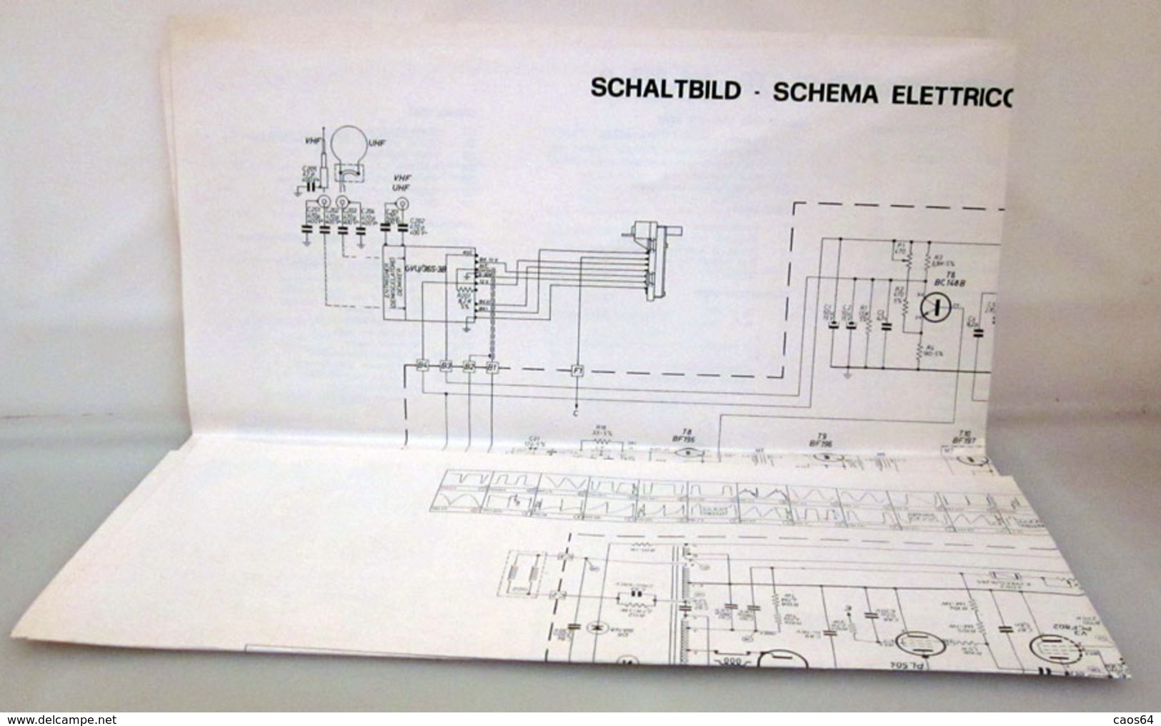 SCHEMA ELETTRICO CIRCUITO STAMPATO  BS 212.0 ZANUSSI VINTAGE ORIGINALE - Televisione