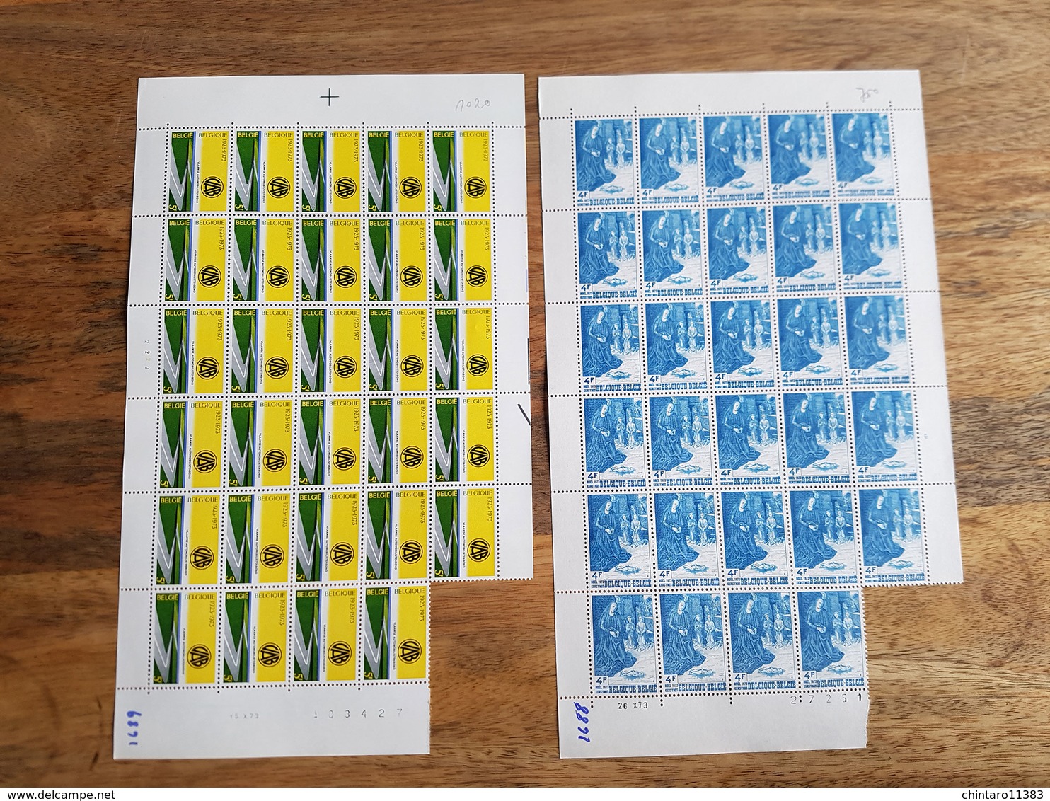 Lot Feuilles Complètes/incomplètes De Timbres Belgique - Année 1973 - Non Classés