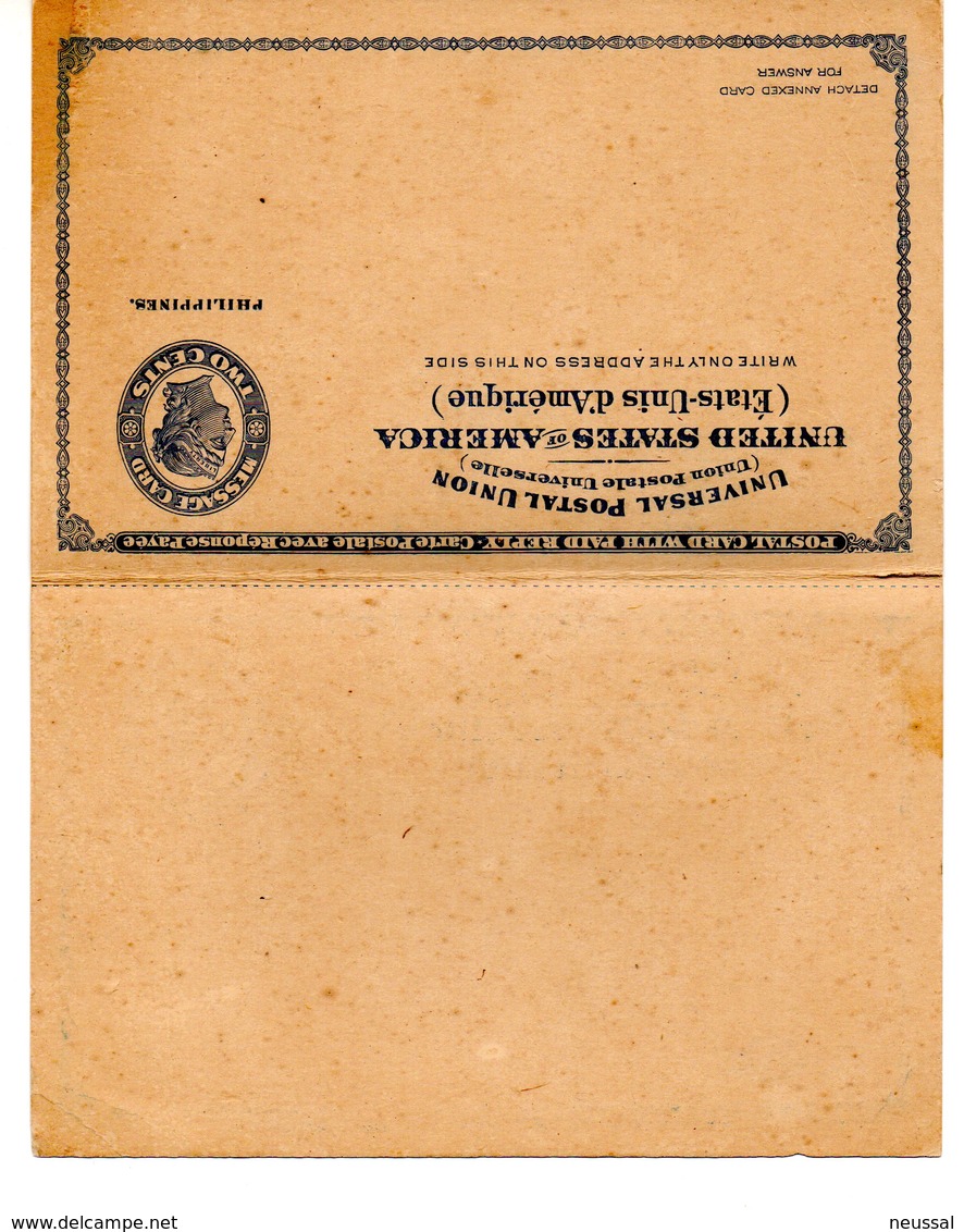 Entero Postal De Estados Unidos  Ocupacion Filipinas. - Philippines