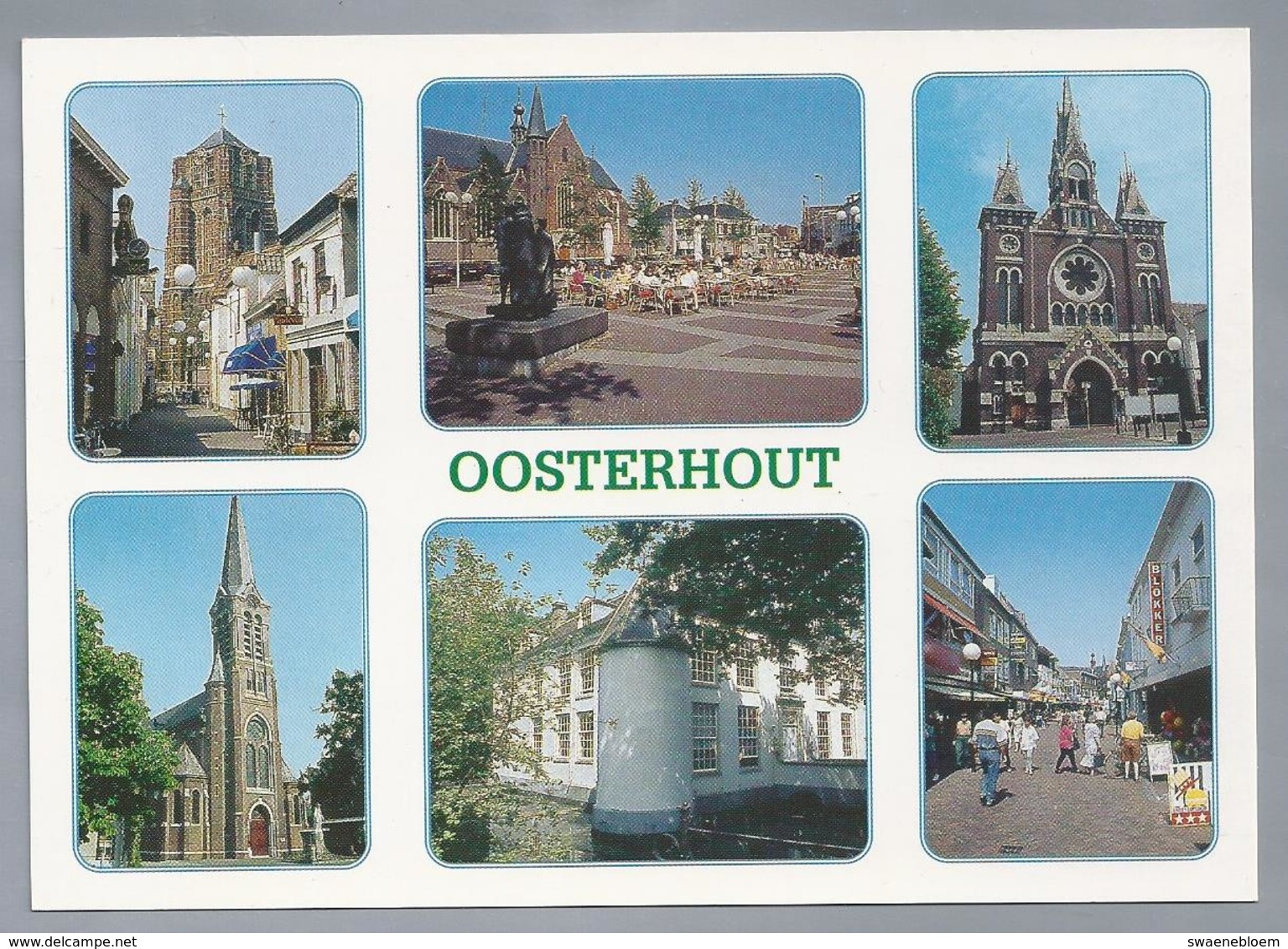 NL.- OOSTERHOUT. Basiliek St. Jan -. Markt -. Binnenhofje -. R.K. Kerk Den Hout -. Voormalig Stadhuis -. Kerkstraat. - Oosterhout