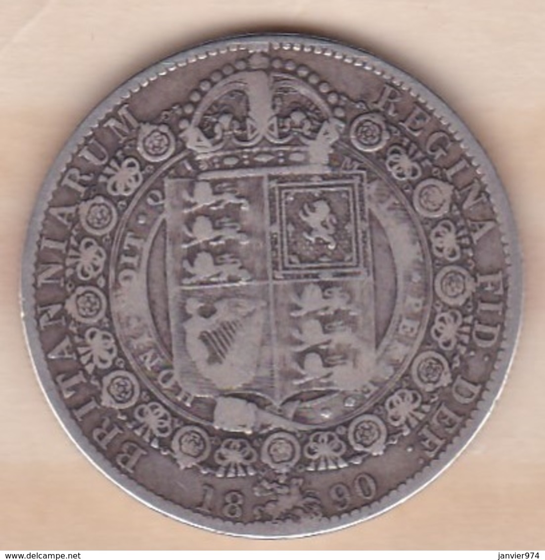 Grande-Bretagne Half Crown 1890  Victoria , En Argent - K. 1/2 Crown