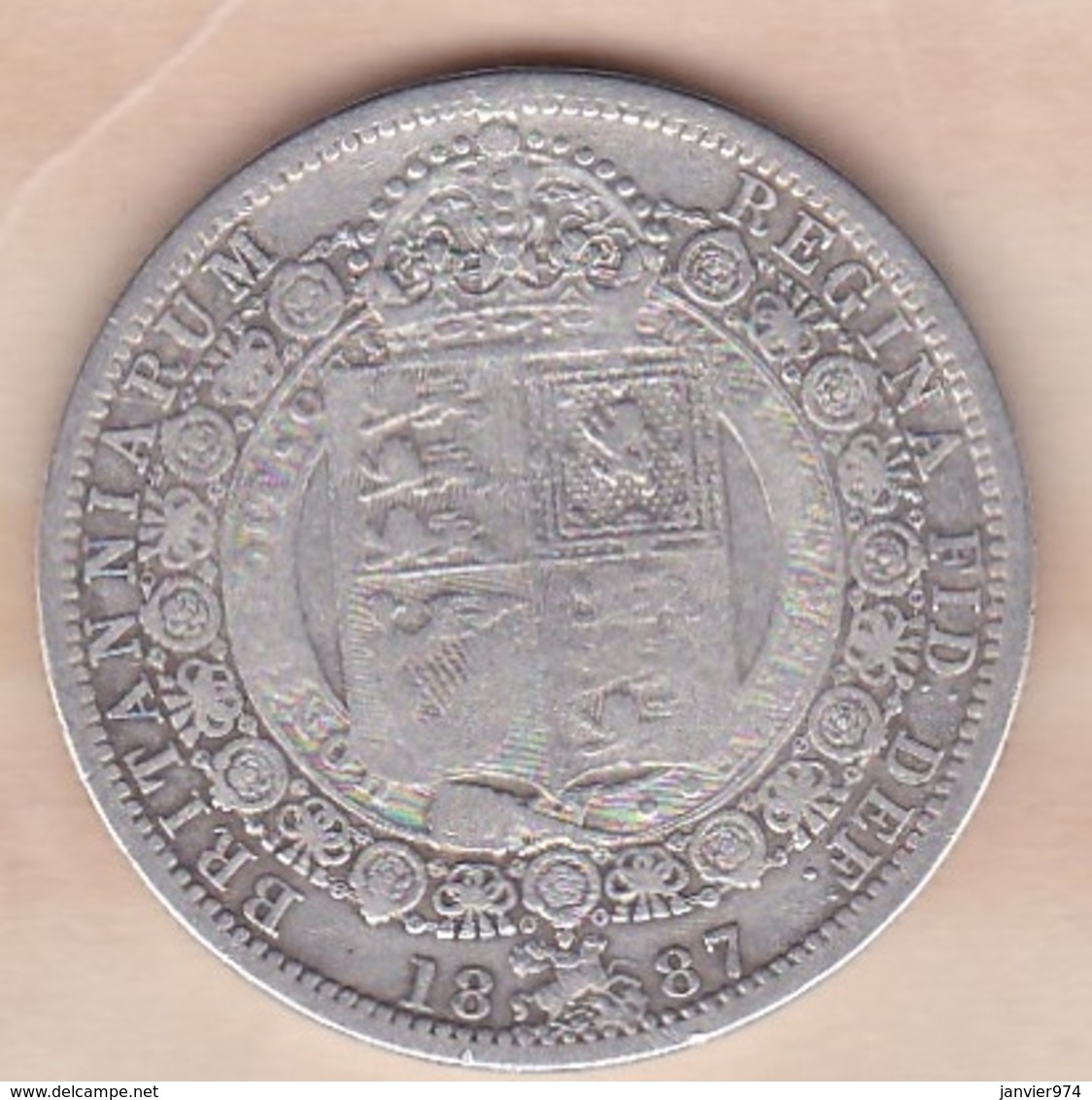 Grande-Bretagne Half Crown 1887  Victoria , En Argent - K. 1/2 Crown