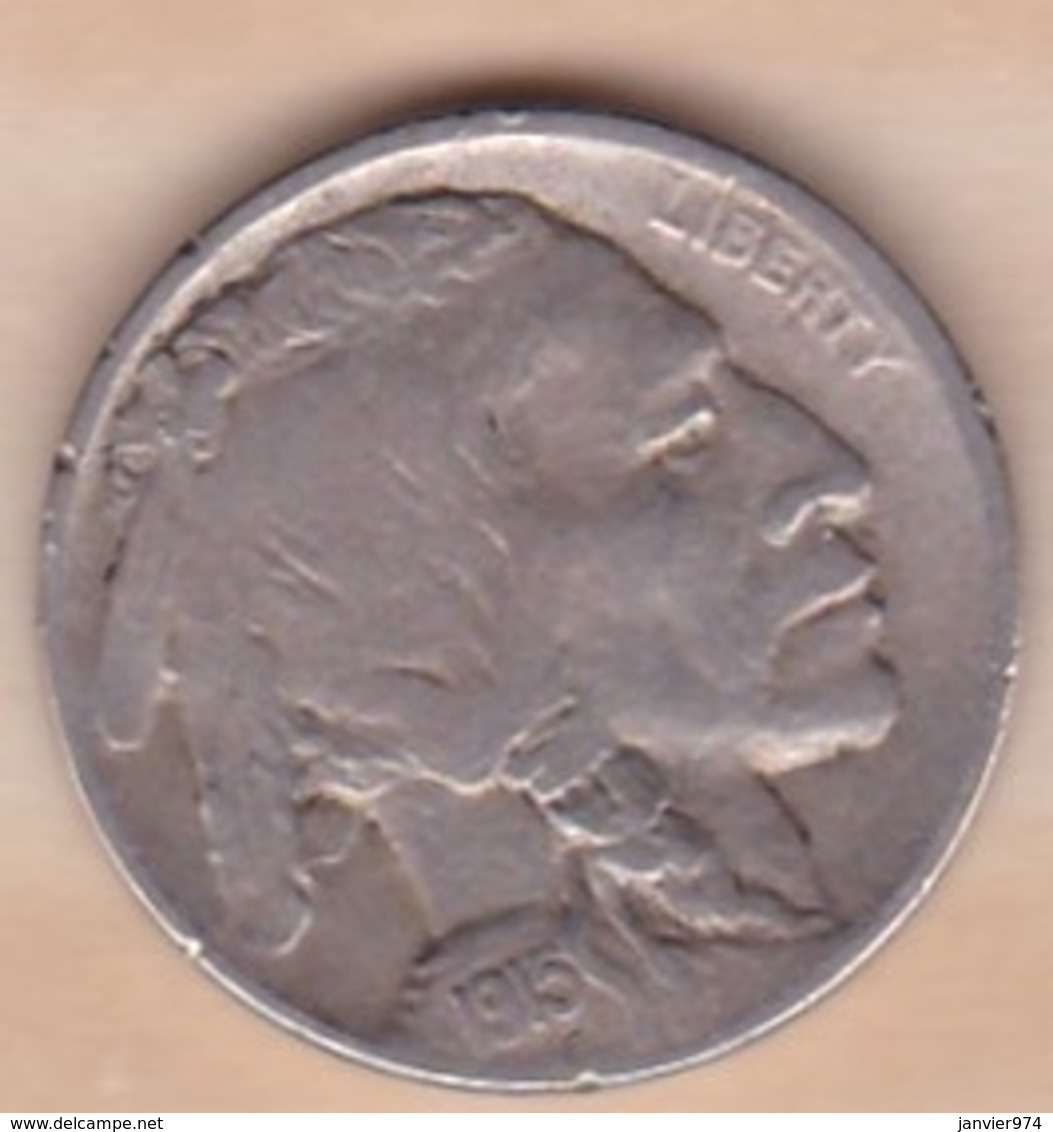 ETATS-UNIS. FIVE CENTS 1915 D DENVER  . BUFFALO - 1913-1938: Buffalo