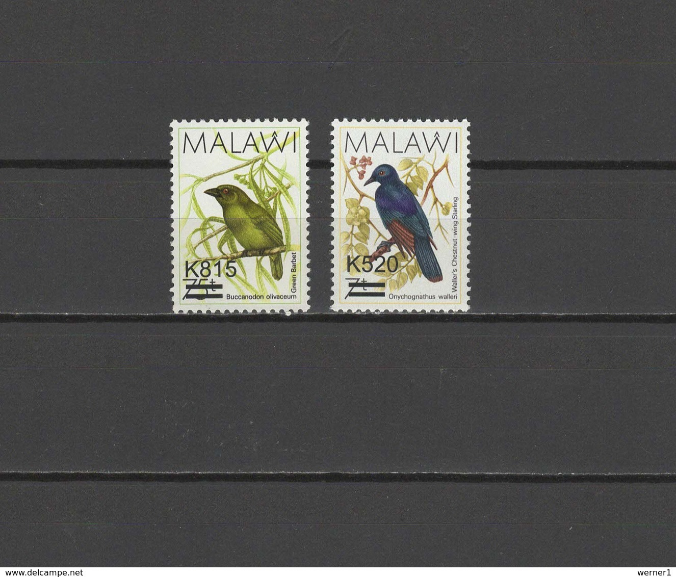 Malawi 2016 Birds Set Of 2 With Overprint Of New Value MNH - Malawi (1964-...)