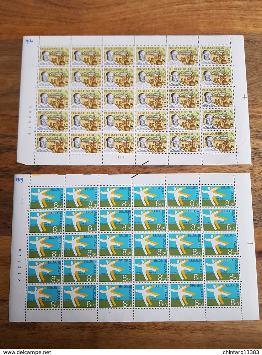 Lot Feuilles Complètes De Timbres Belgique - Année 1978 - Non Classés