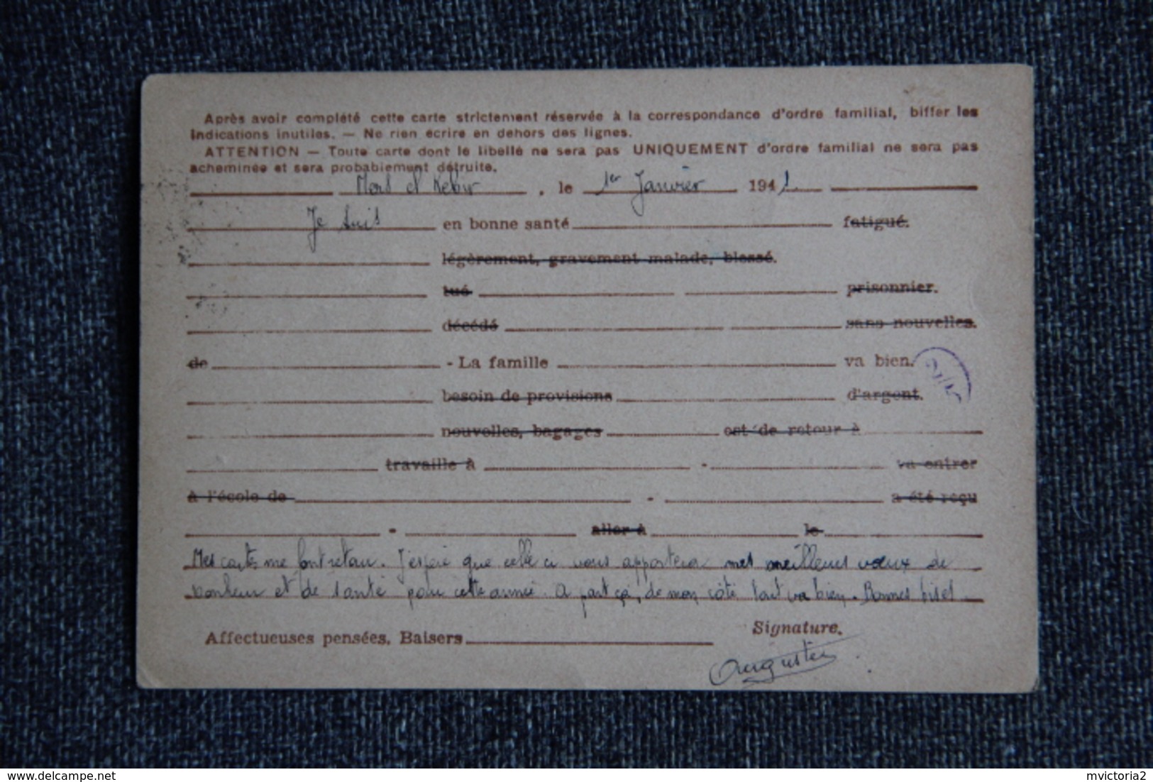 Entier Postal Sur Carte Postale D'ORAN Vers PARIS ( 1941) - Lettres & Documents