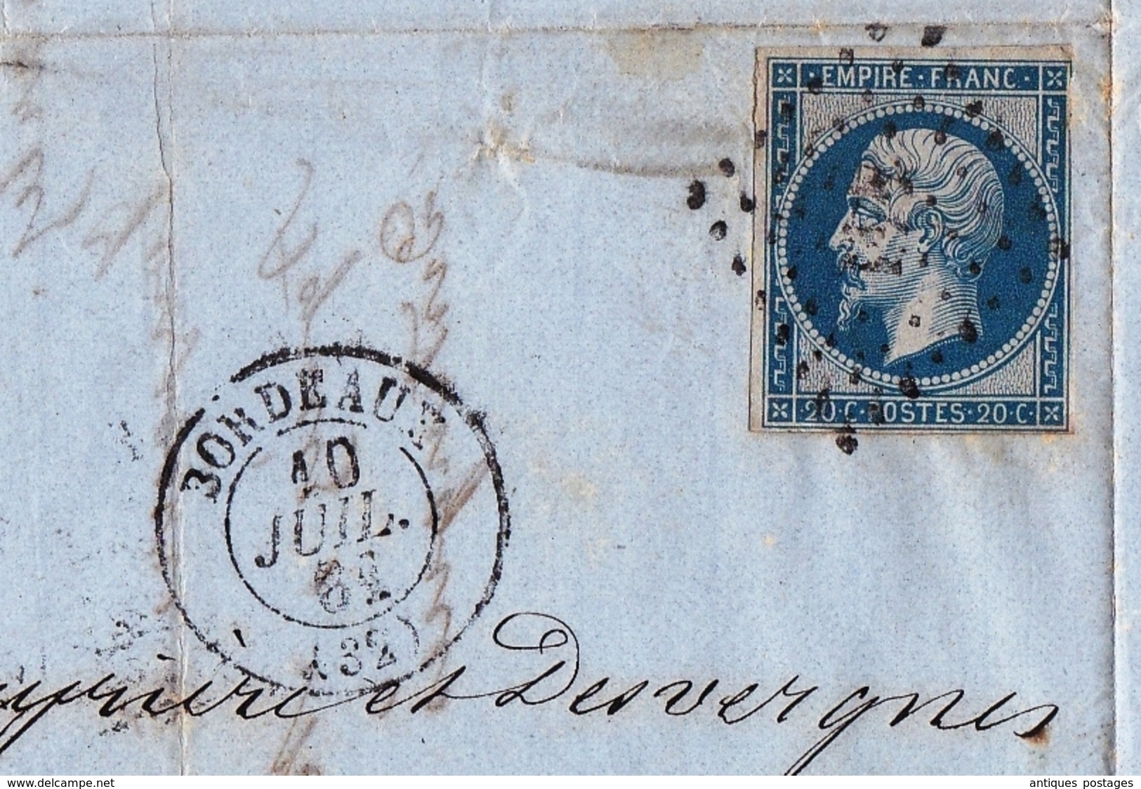 Lettre 1861 Compagnie Des Salins Du Midi Bordeaux Gironde Sel Salt Salz Sale A. Renouard & Cie Périgueux - 1849-1876: Période Classique