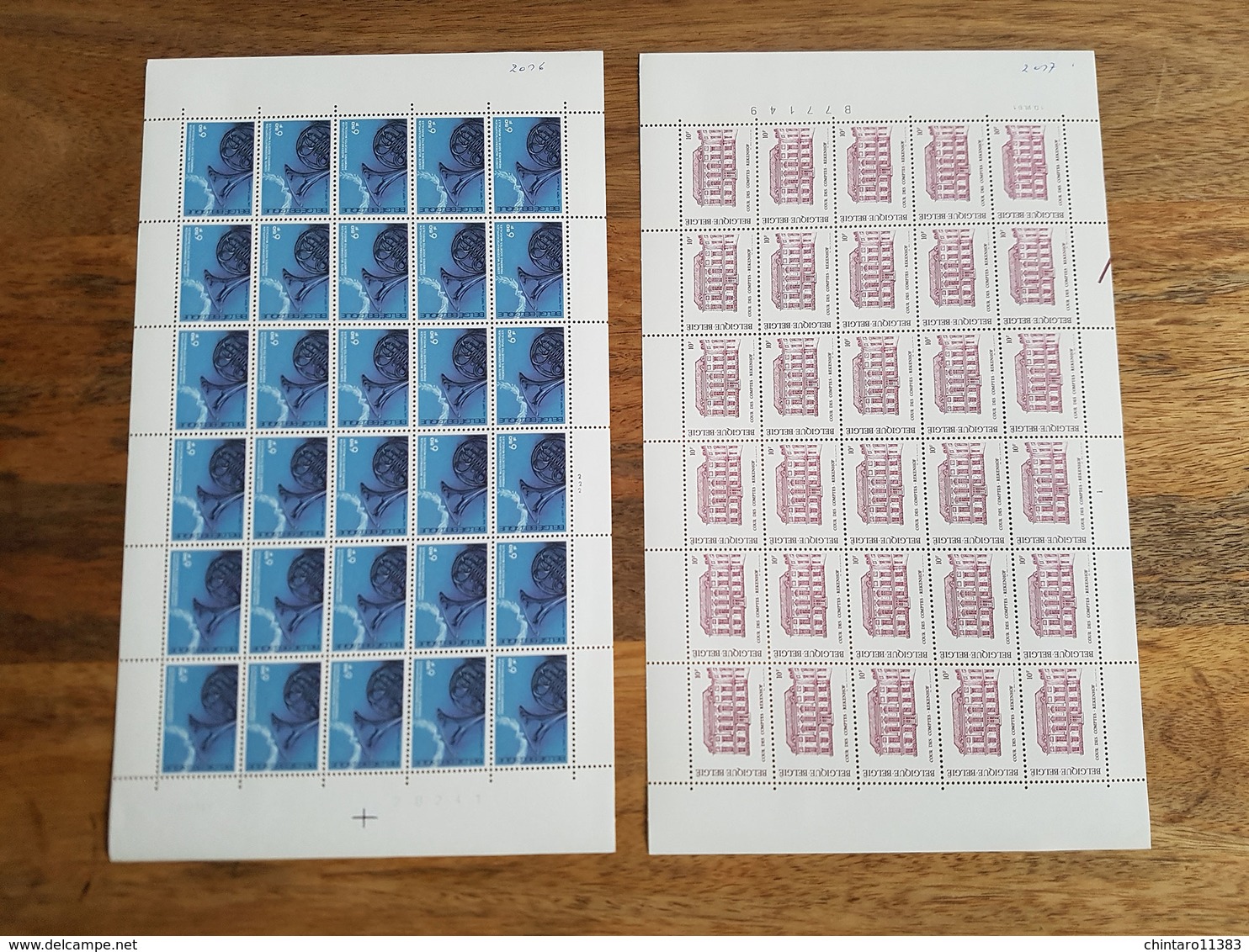 Lot feuilles complètes/incomplètes de timbres Belgique - Année 1981