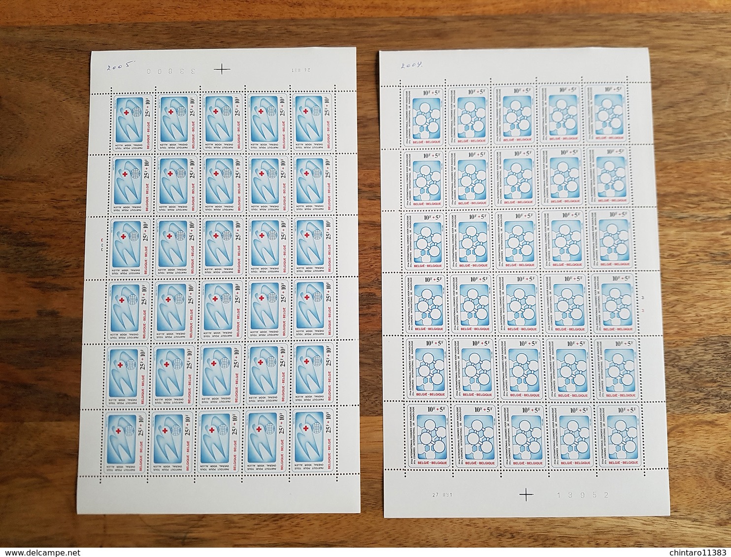 Lot feuilles complètes/incomplètes de timbres Belgique - Année 1981