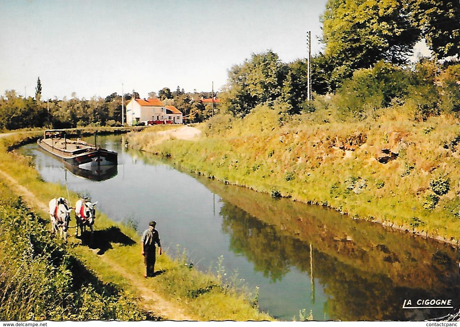 CANAL Du CENTRE ( 71 ) - Halage Sur Le Canal ( C.P.S.M. , Gd - Ft ) - Péniches