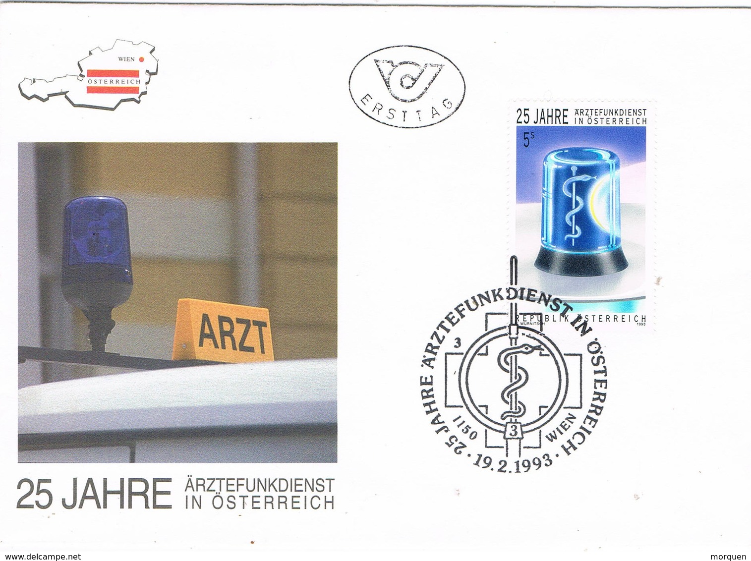 31081. Carta F.D.C. WIEN (Austria) 1993. Servicio Medico. Arztefunkdienst. Medicina - FDC