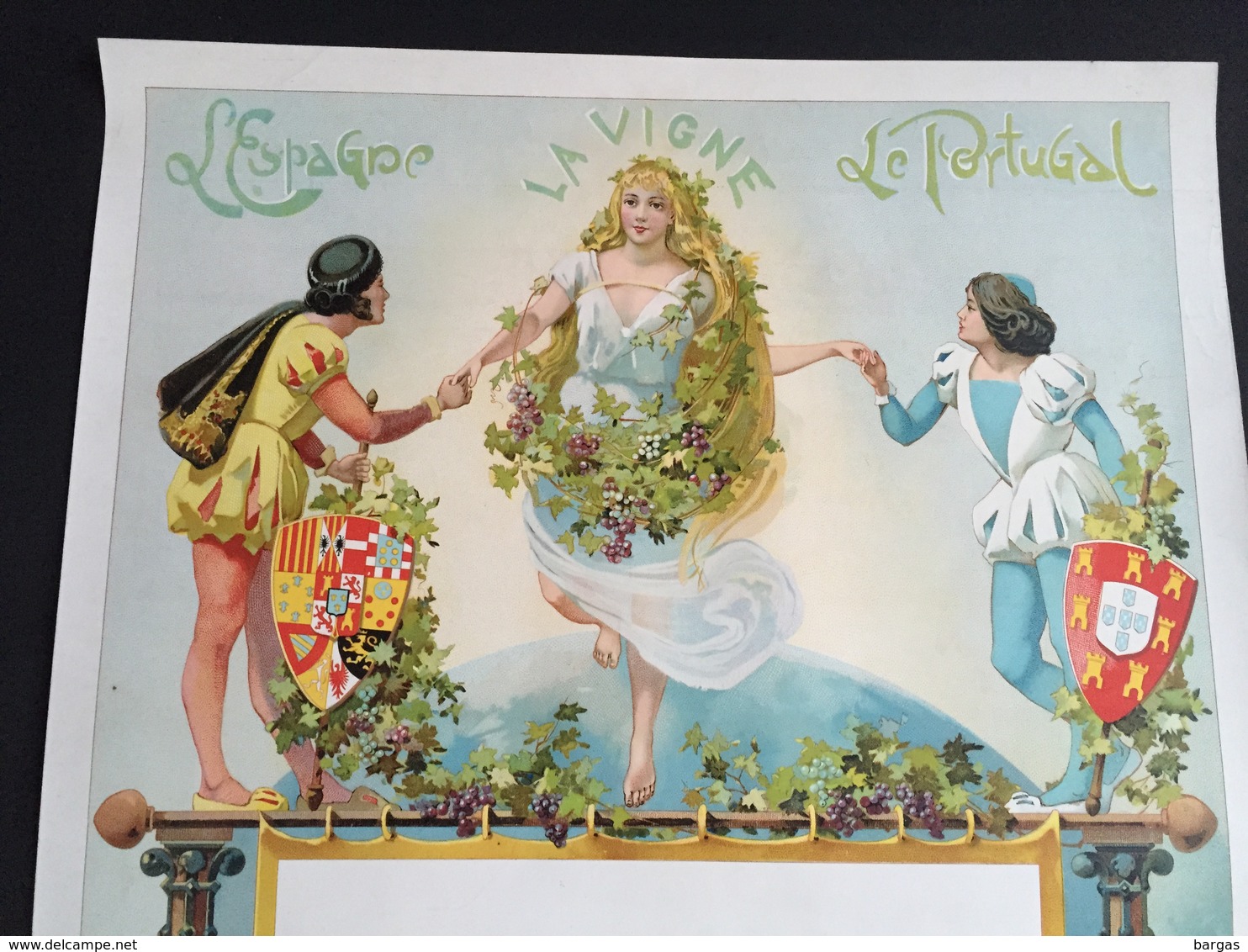 1893 RARE Affiche THE CONTINENTAL BODEGA COMPANY Vins Vin D'espagne Et Du Portugal Litho Donnez à Bruxelles - Affiches