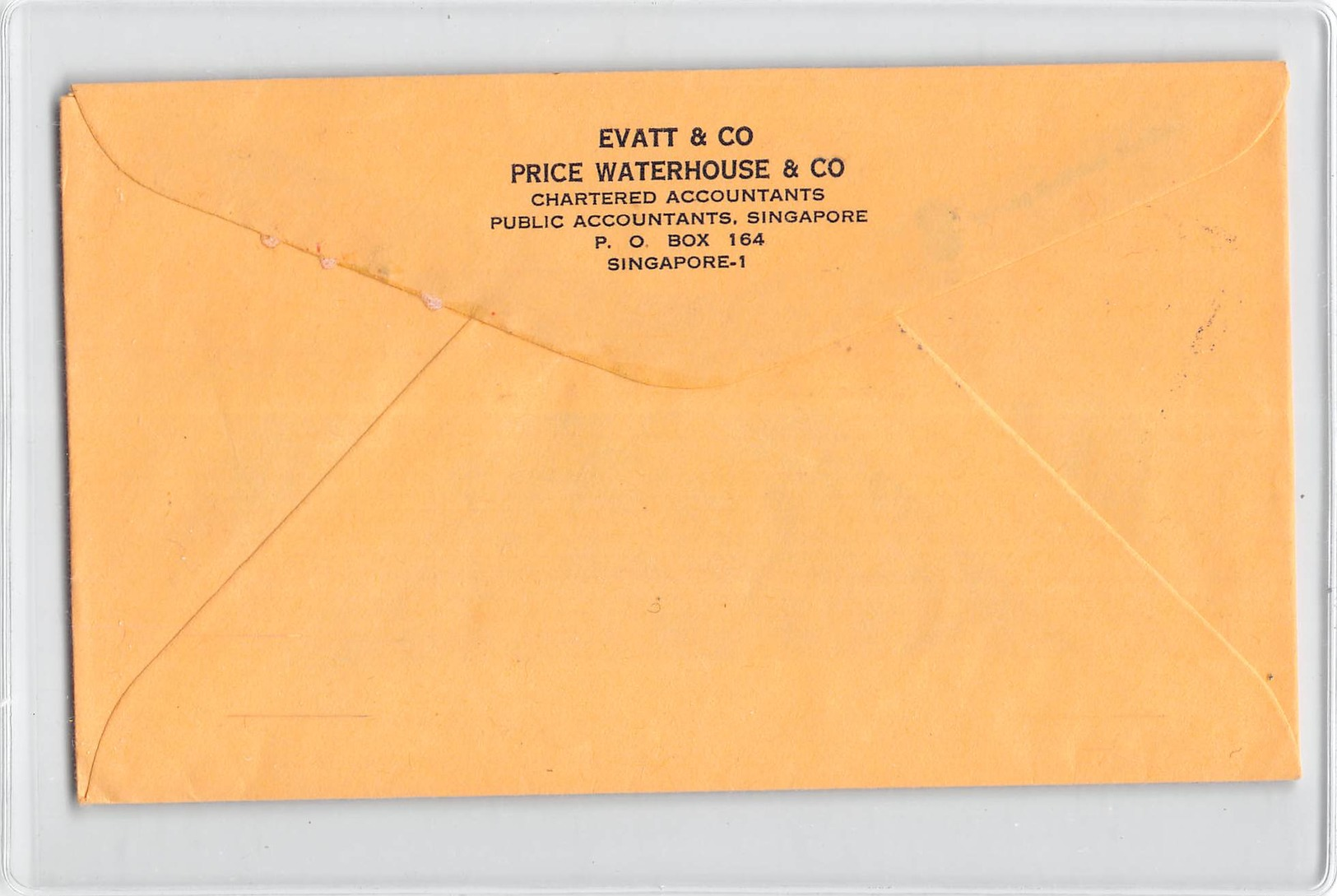 11161 01  AIR MAIL SINGAPORE 1976 EVATT & CO PRICE WATERHOUSE & CO - Singapore (1959-...)