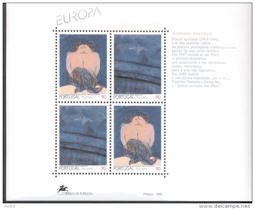 Azoren Block 13 Europa CEPT  Zeitgenössische Kunst ** MNH Postfrisch - Açores