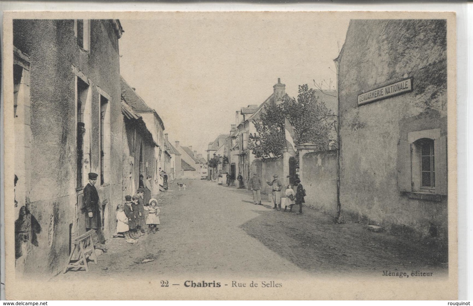 CPA - CHABRIS - RUE DE SELLES - Other & Unclassified