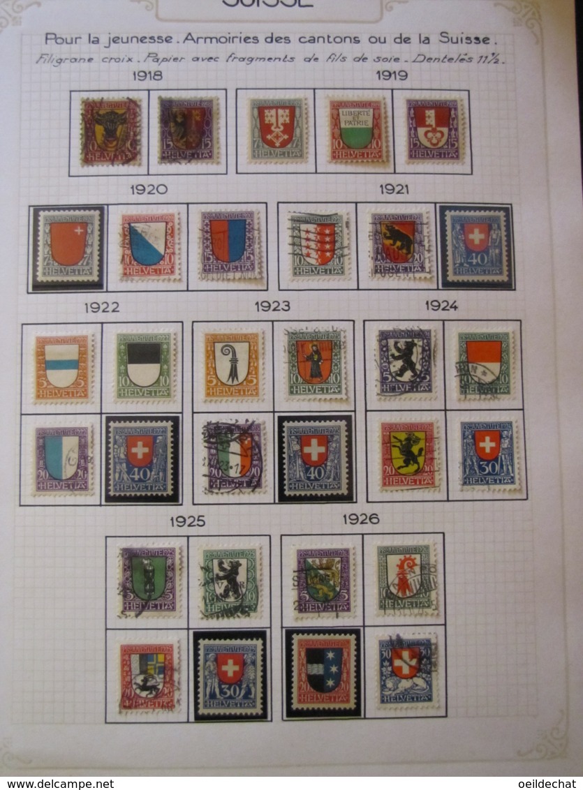 10645 SUISSE  Collection Vendu Par Page */° Armoiries Des Cantons  1918-26  TB - Collections