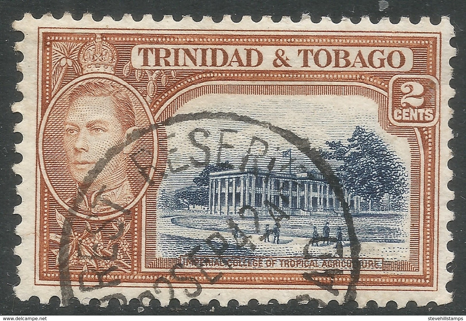 Trinidad & Tobago. 1938-44 KGVI. 2c Used. SG 247 - Trinidad & Tobago (...-1961)