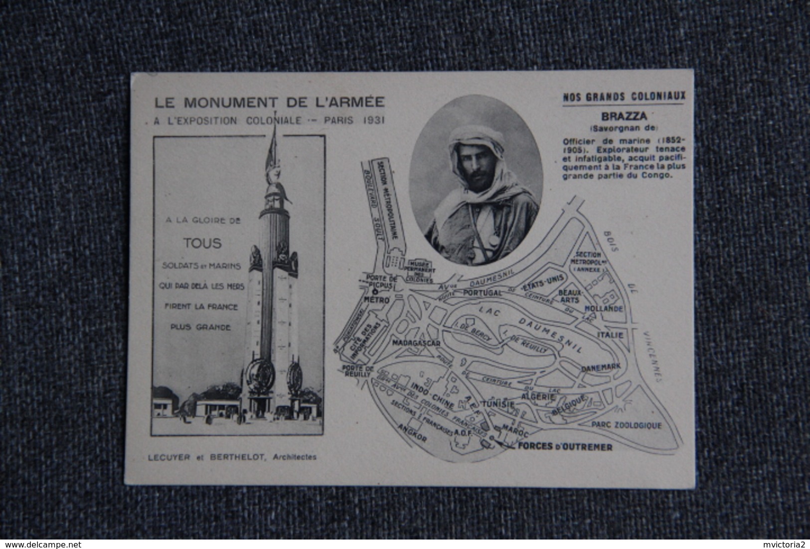 PARIS - Exposition Coloniale 1931 - Le Monument De L'Armée  : Savorgnan De Brazza, Officier De Marine - Expositions