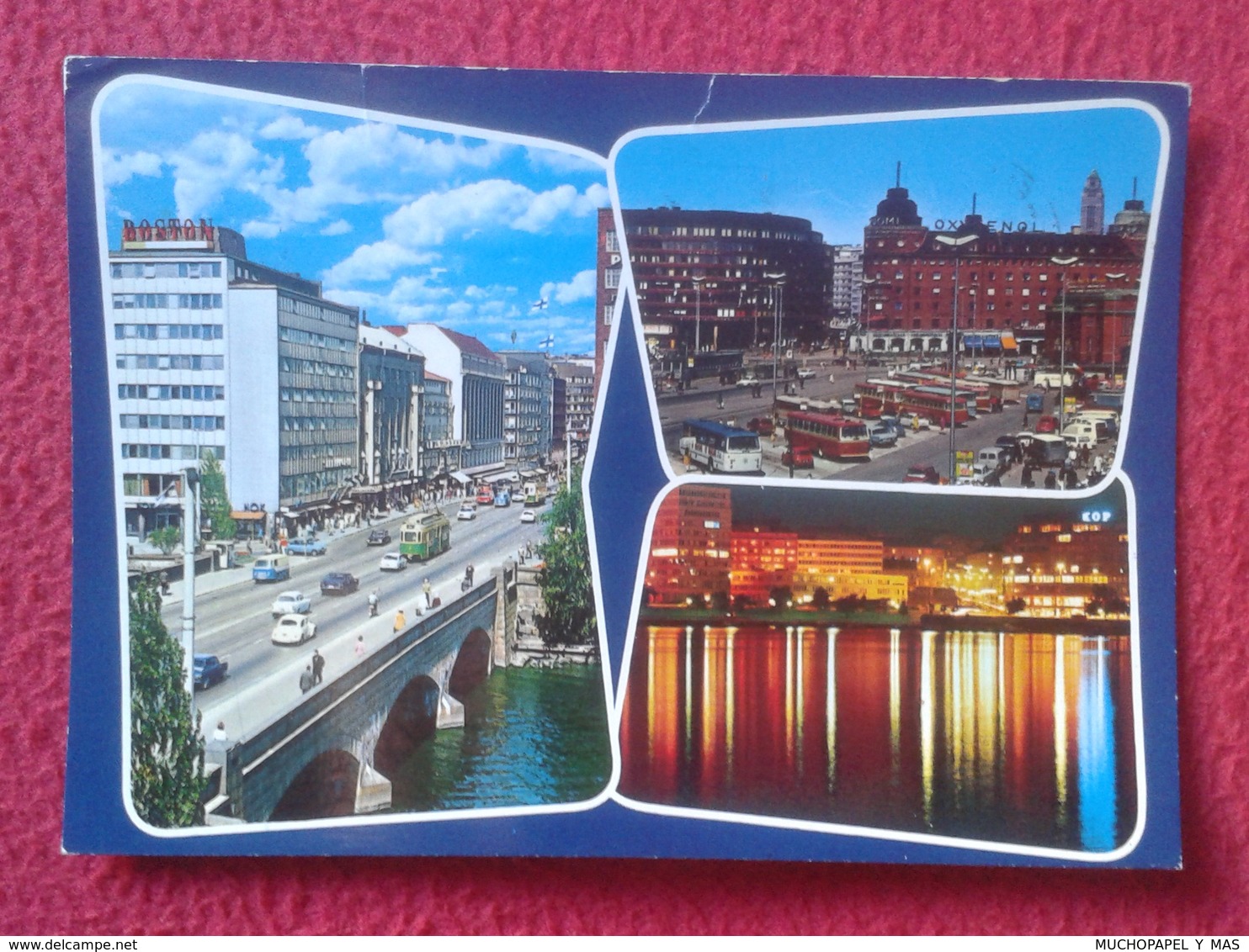 POSTAL POST CARD CARTE POSTALE FINLANDIA ? FINLAND ? SUOMI ? WITH STAMP CON SELLO CIRCULADA HELSINKI HELSINGFORS BOSTON - Finlandia