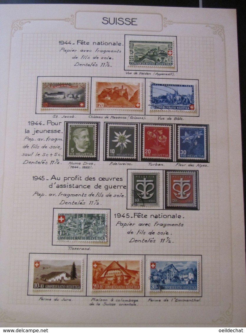 10658 SUISSE  Collection Vendu Par Page */° Fête Nationale  1944-45  TB/TTB - Collections