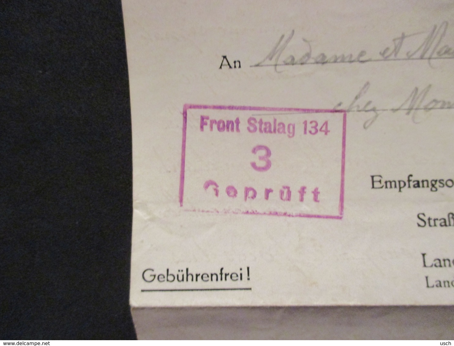 Lettre De Soldat - KRIEGSGEFANGENENSENDUNG - FRONT STALAG 134 - 3 - TILLAY - VENDÉE - POW - Guerre De 1939-45