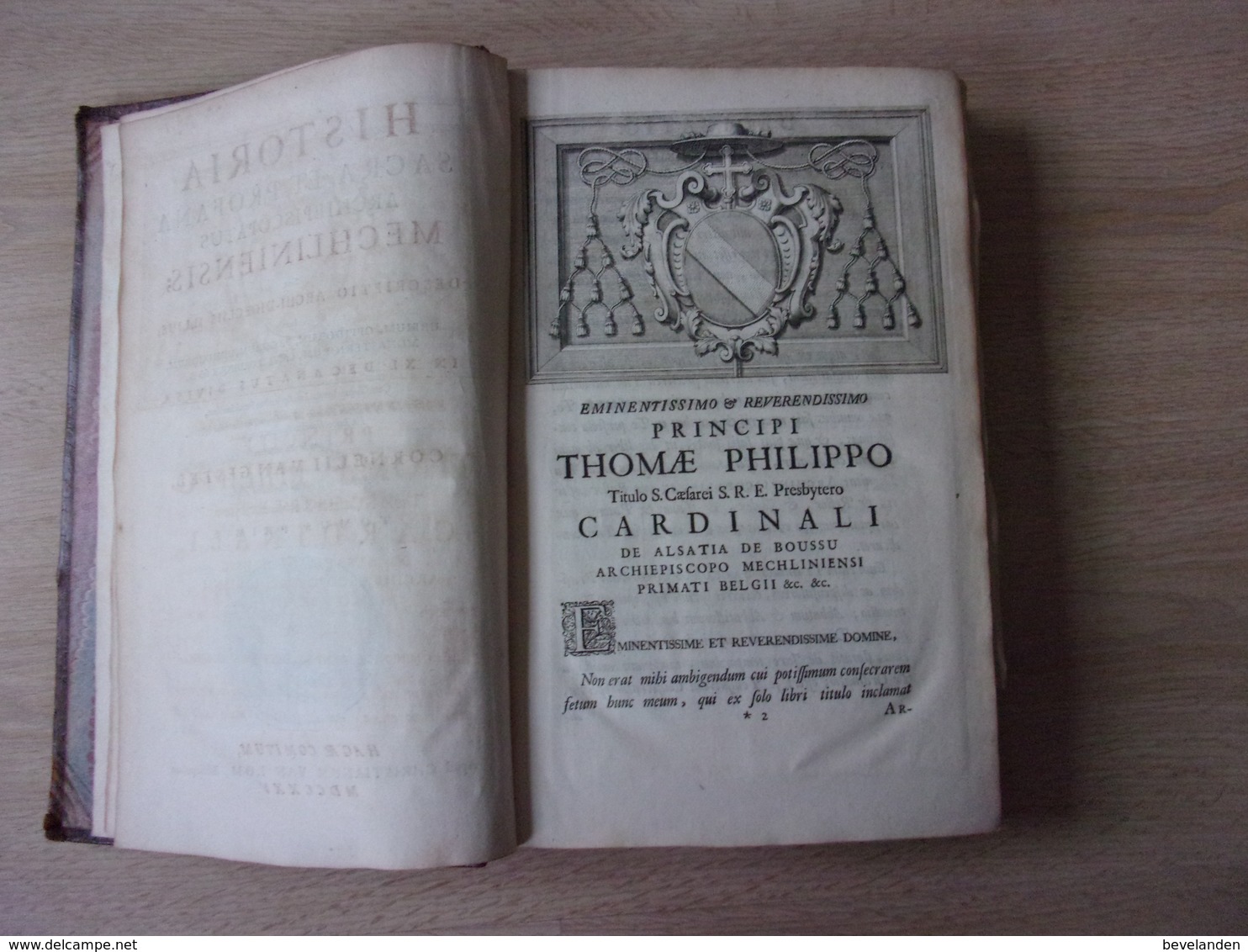 Historia Sacra Et Profana Archiepiscopatus Mechliniensis België Mechelen Jr 1725 - Livres Anciens