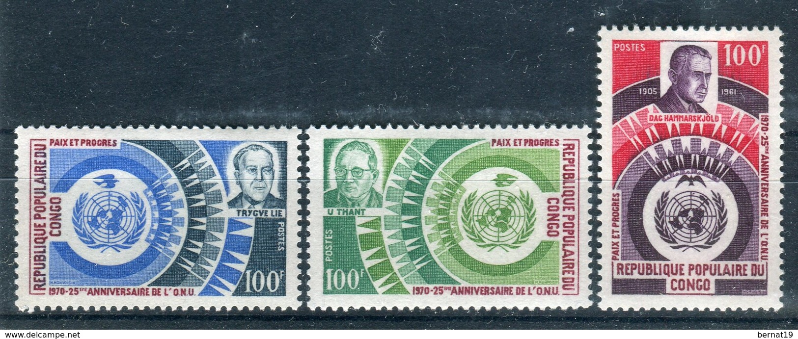 Congo Fr 1970. Yvert 265-67 ** MNH. - Nuevas/fijasellos