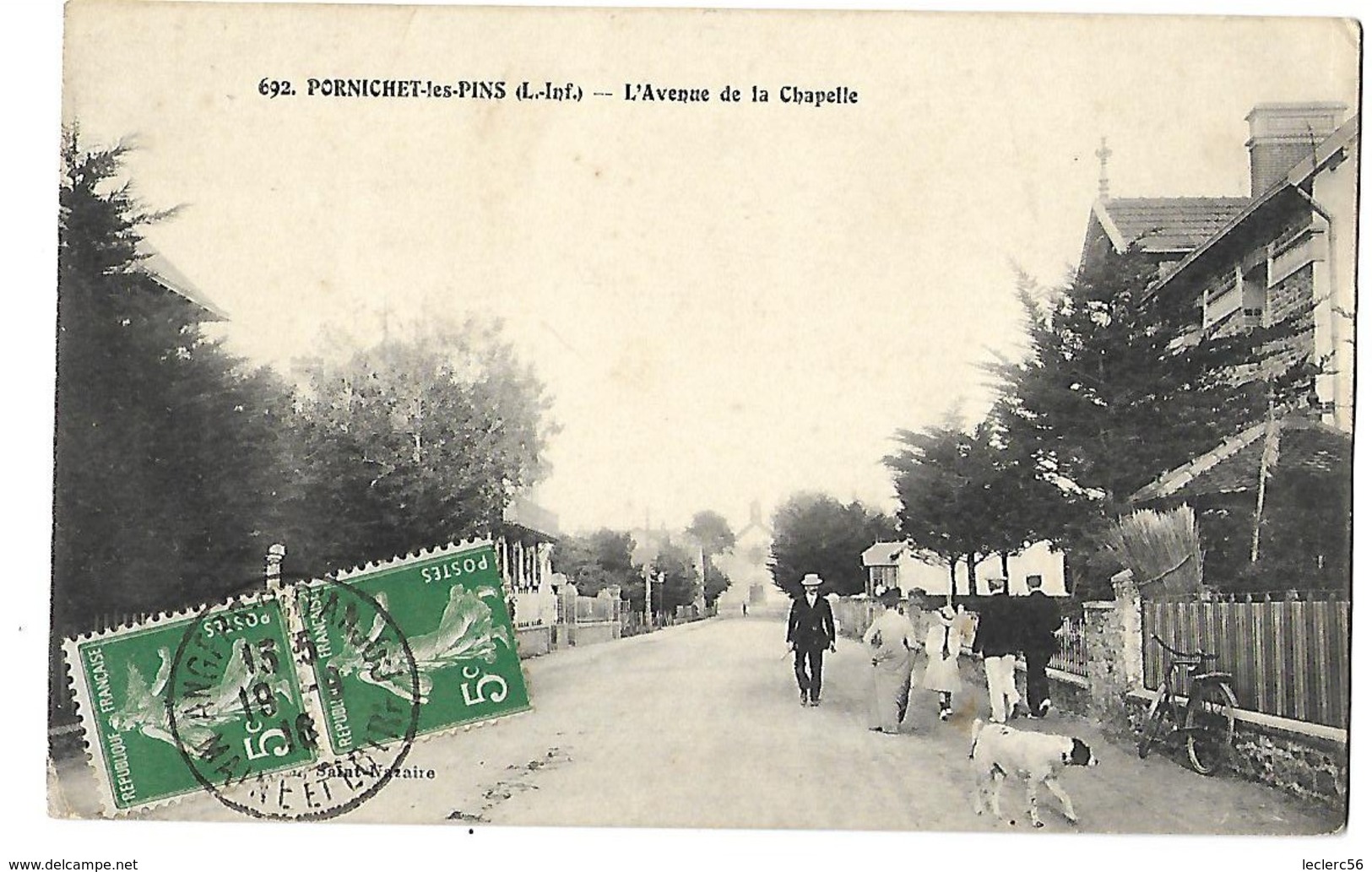 44 PORNICHET LES PINS AVENUE DE LA CHAPELLE 1916 CPA 2 SCANS - Pornichet