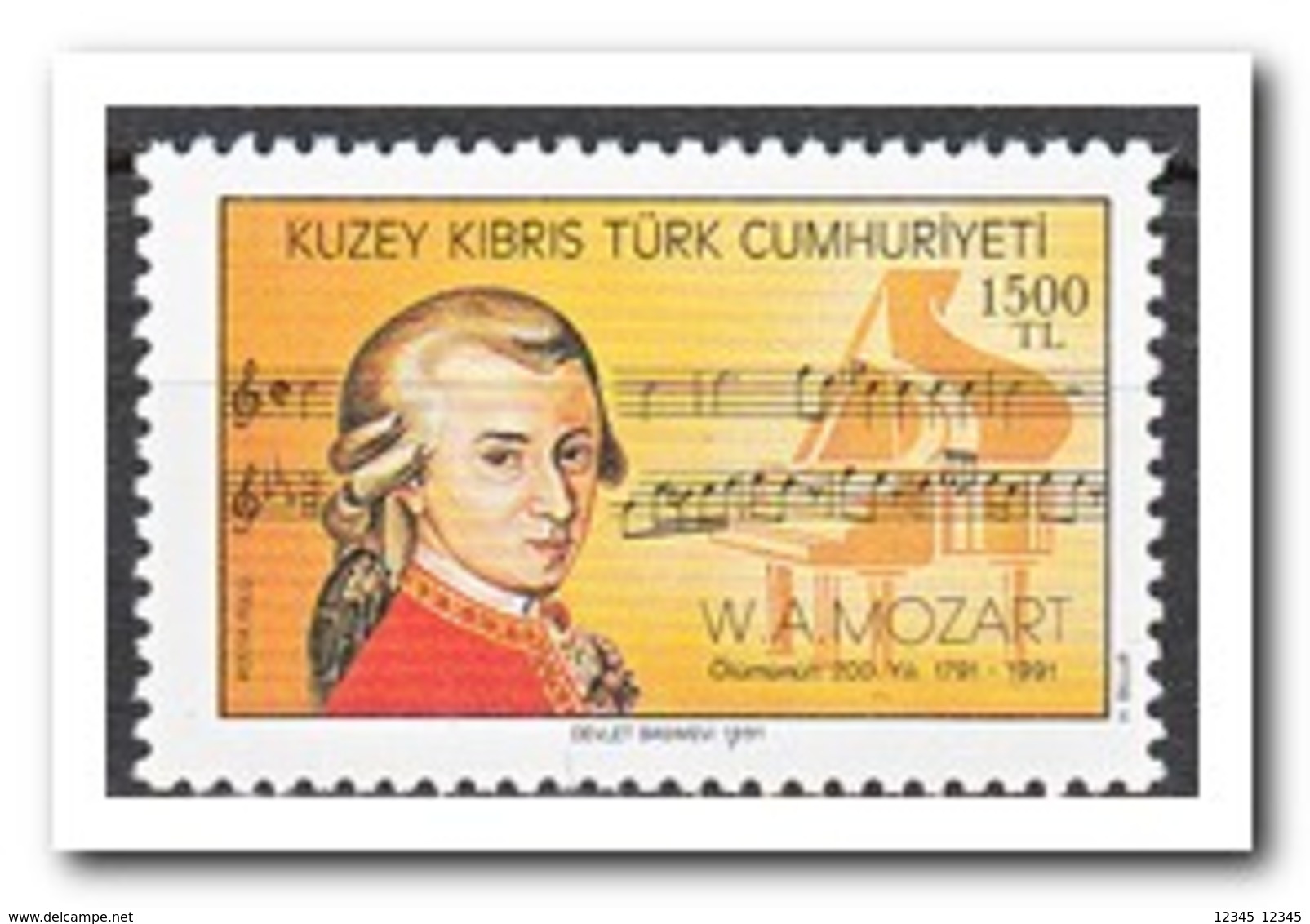Turks Cyprus 1991, Postfris MNH, Wolfgang Amadeus Mozart - Ongebruikt