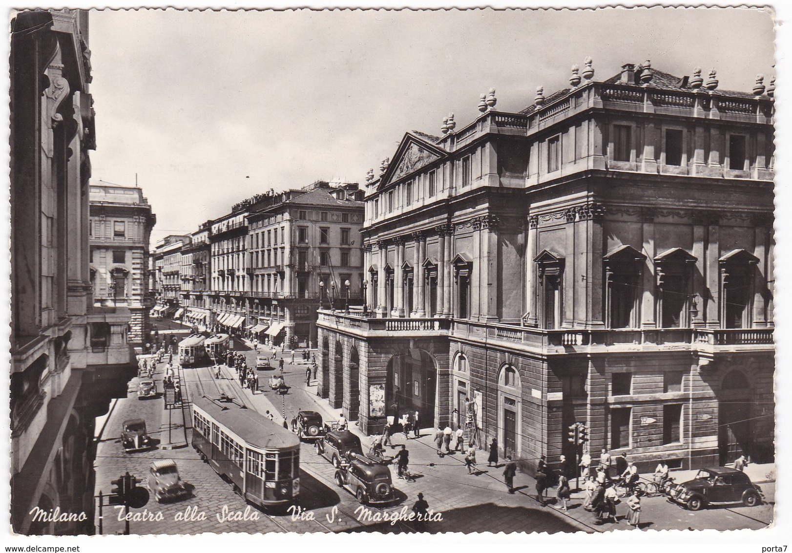 MILANO - TEATRO Alla SCALA  - TRAM  - Viaggiata  7 - 12 - 1963 - Strassenbahnen