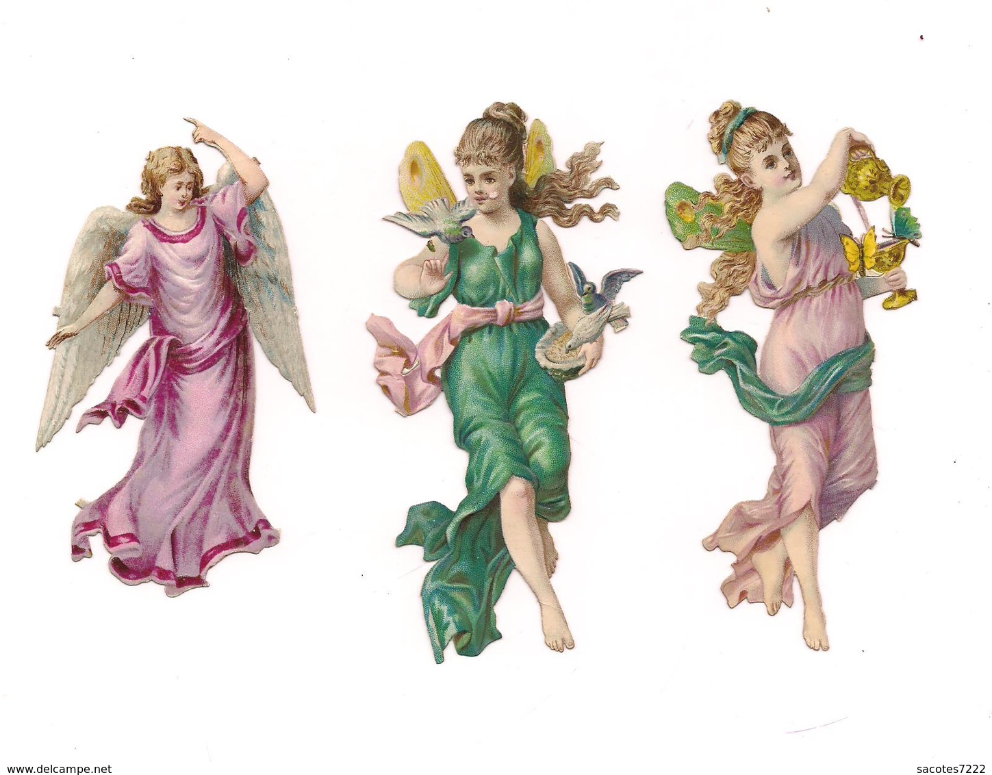 3 DECOUPIS FEMMES AILES D'ANGES - - Anges