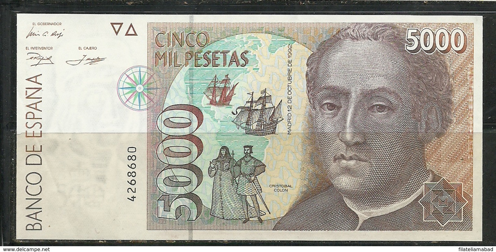 ESPAÑA BILLETE DE 5.000Pts. AÑO 1992. ESTADO DE CONSERBACIÓN PLANCHA. - [ 4] 1975-… : Juan Carlos I