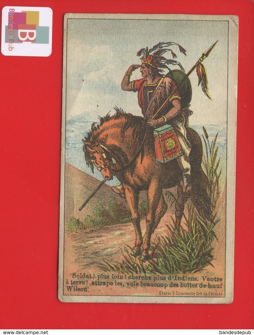 Chicago États-Unis Lombart Paris Bœuf Wilson Jolie Chromo Indien Cheval - Altri & Non Classificati