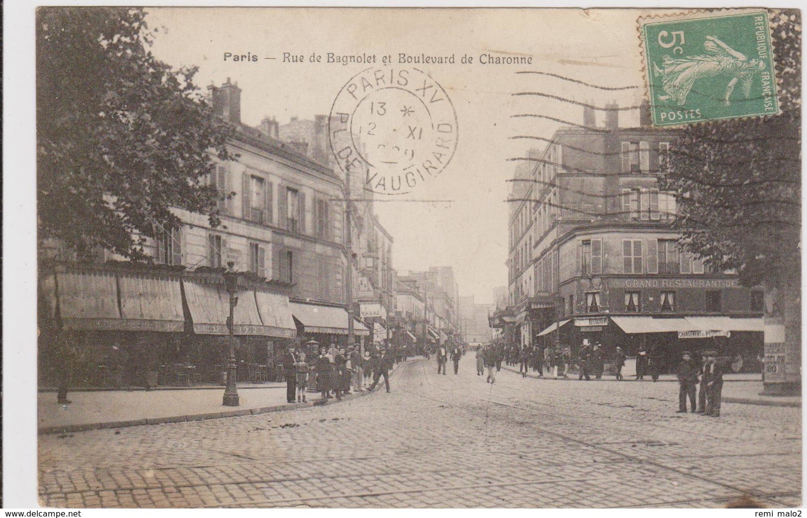 CARTE POSTALE   PARIS 20°  Rue De Bagnolet Et Boulevard De Charonne - Distrito: 20