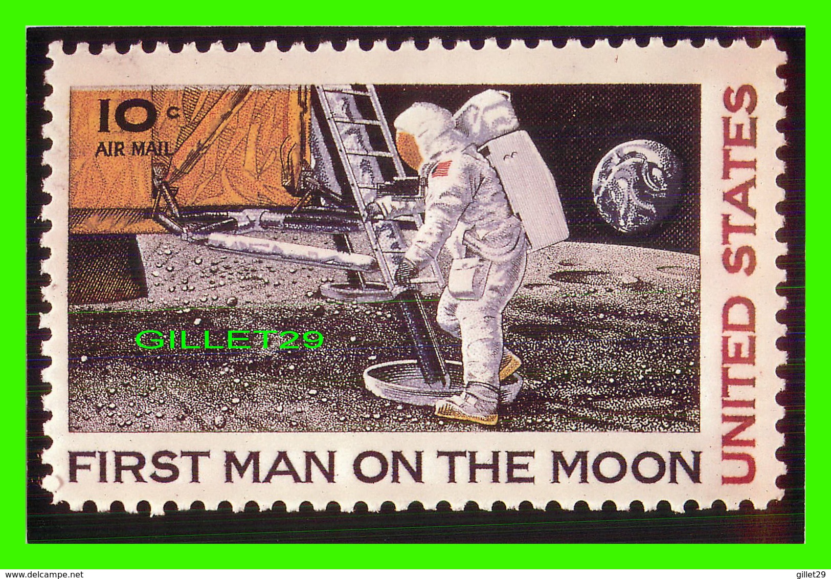 LA POSTE - UNITED STATES POSTAL SERVICES - FIRST MAN ON THE MOON, 10c AIR MAIL STAMP - NATIONAL MUSEUM 1991 - - Postal Services