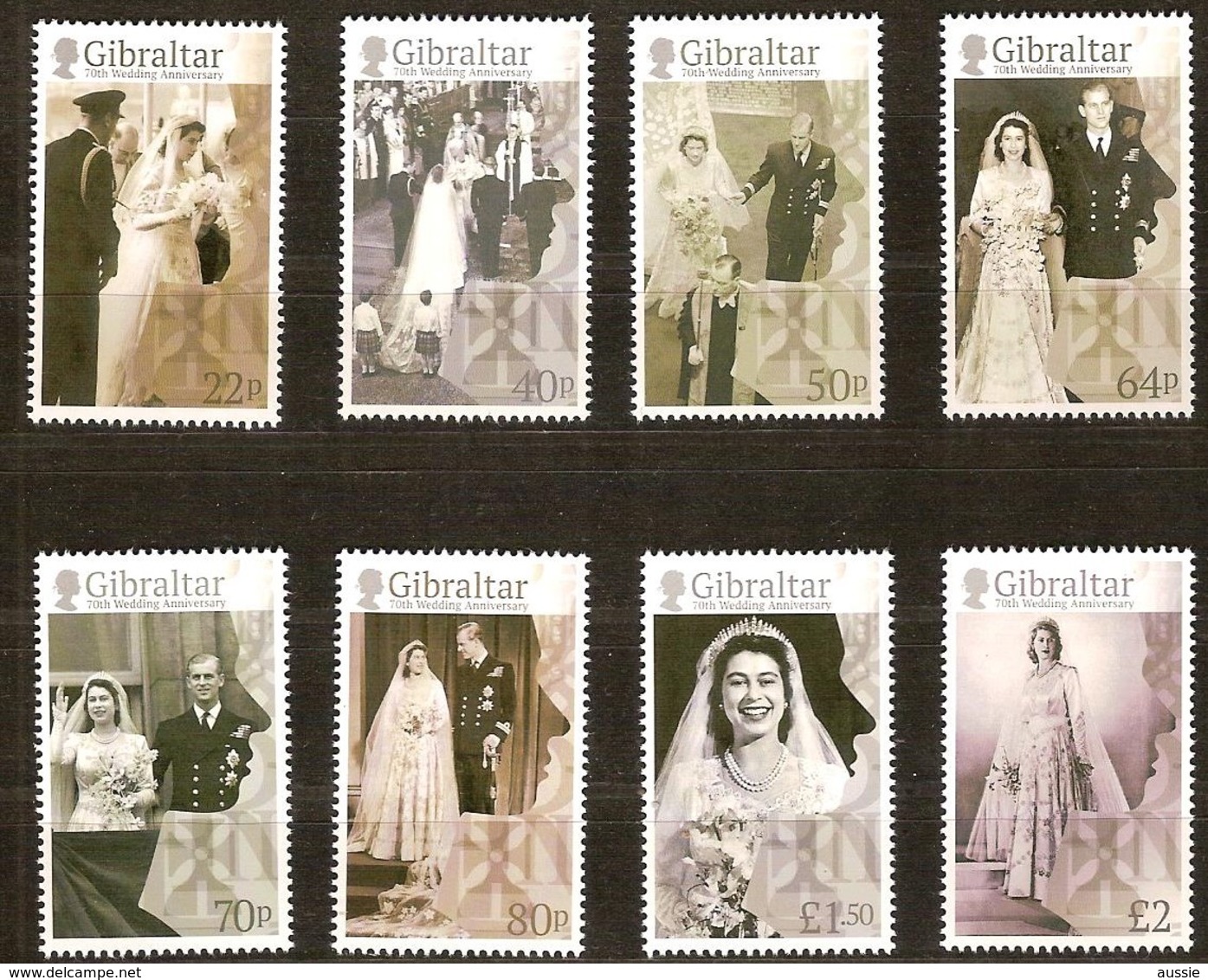 Gibraltar 2017 Micheln° 1781-1788 *** MNH 70th Anniversary Wedding Queen Elizabeth - Gibraltar