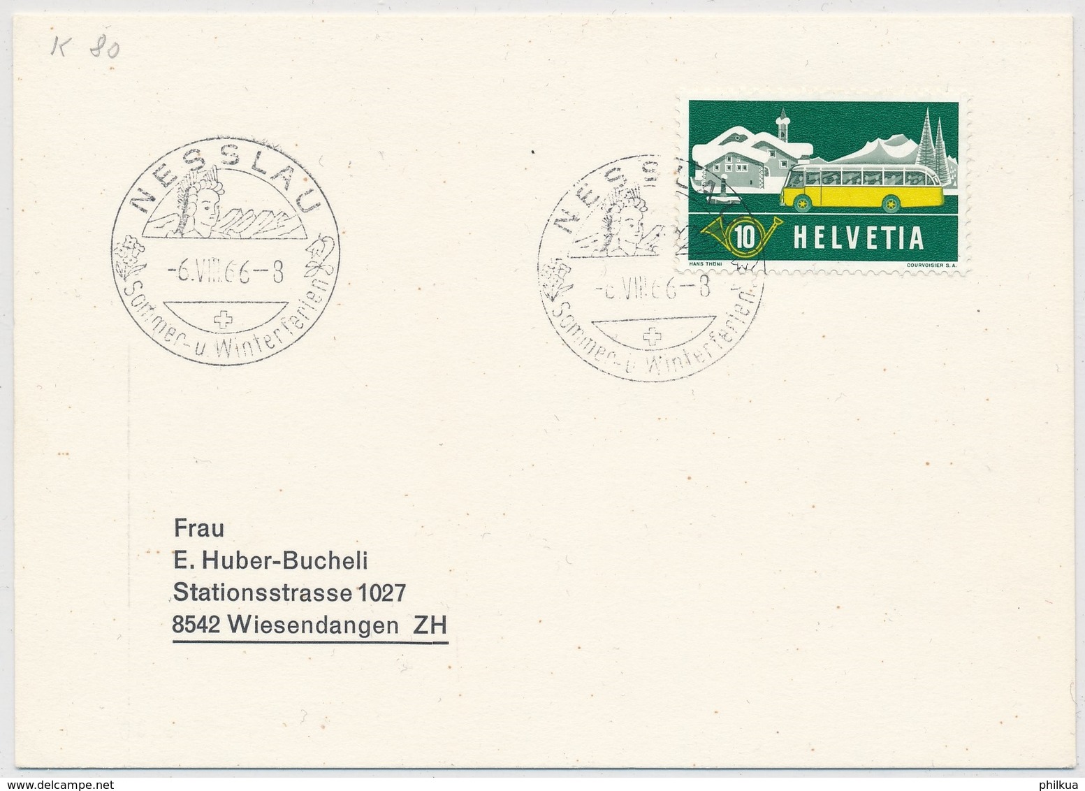 314 Auf Brief Mit K-Stempel K80 - NESSLAU (TOGGENBURG) Kanton St. Gallen - Storia Postale