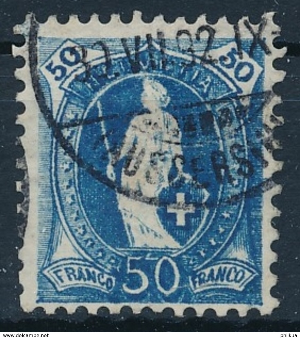 70C / 62XC Stehende Helvetia 50 Rappen, Sauber Gestempelt - Used Stamps