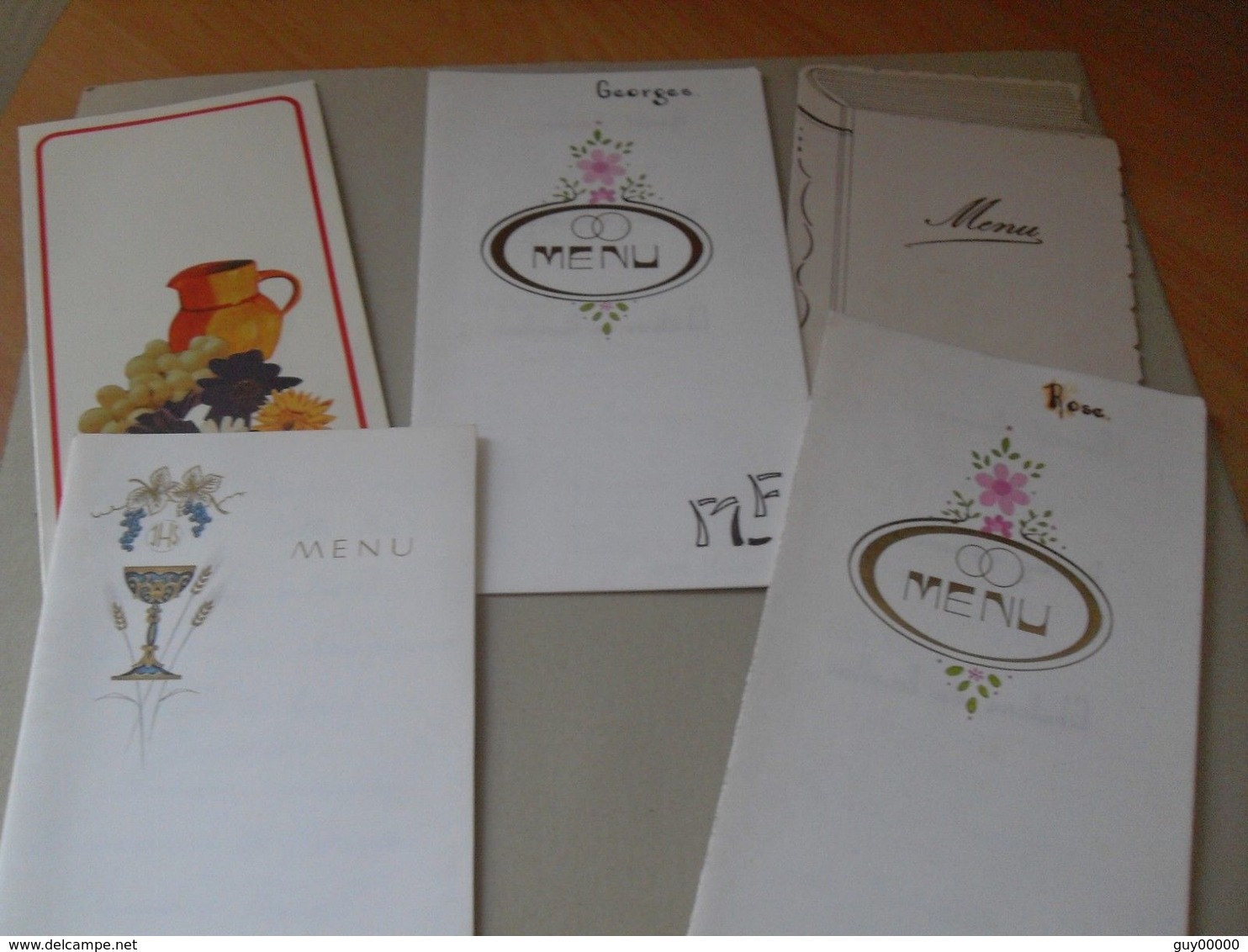 5 Menus 1977 1986 Mariage 1977 1975 Mariage ++ - Menus