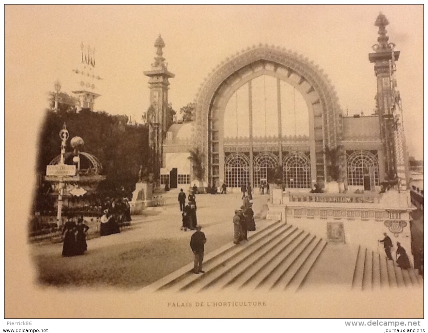 SUPERBE PHOTO ( HÉLIOTYPIE ) PARIS 1900 PALAIS DE L'HORTICULTURE PARIS 1900 TAVERNE DE L'AQUARIUM - Documents Historiques