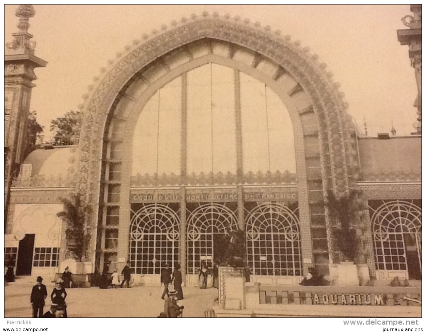 SUPERBE PHOTO ( HÉLIOTYPIE ) PARIS 1900 PALAIS DE L'HORTICULTURE PARIS 1900 TAVERNE DE L'AQUARIUM - Documents Historiques