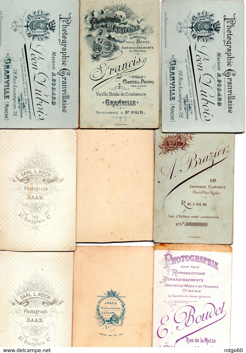 Lot De 9 Photos Anciennes - Jeunes Garçons (dim. Env. 6x10 Cm) - Antiche (ante 1900)