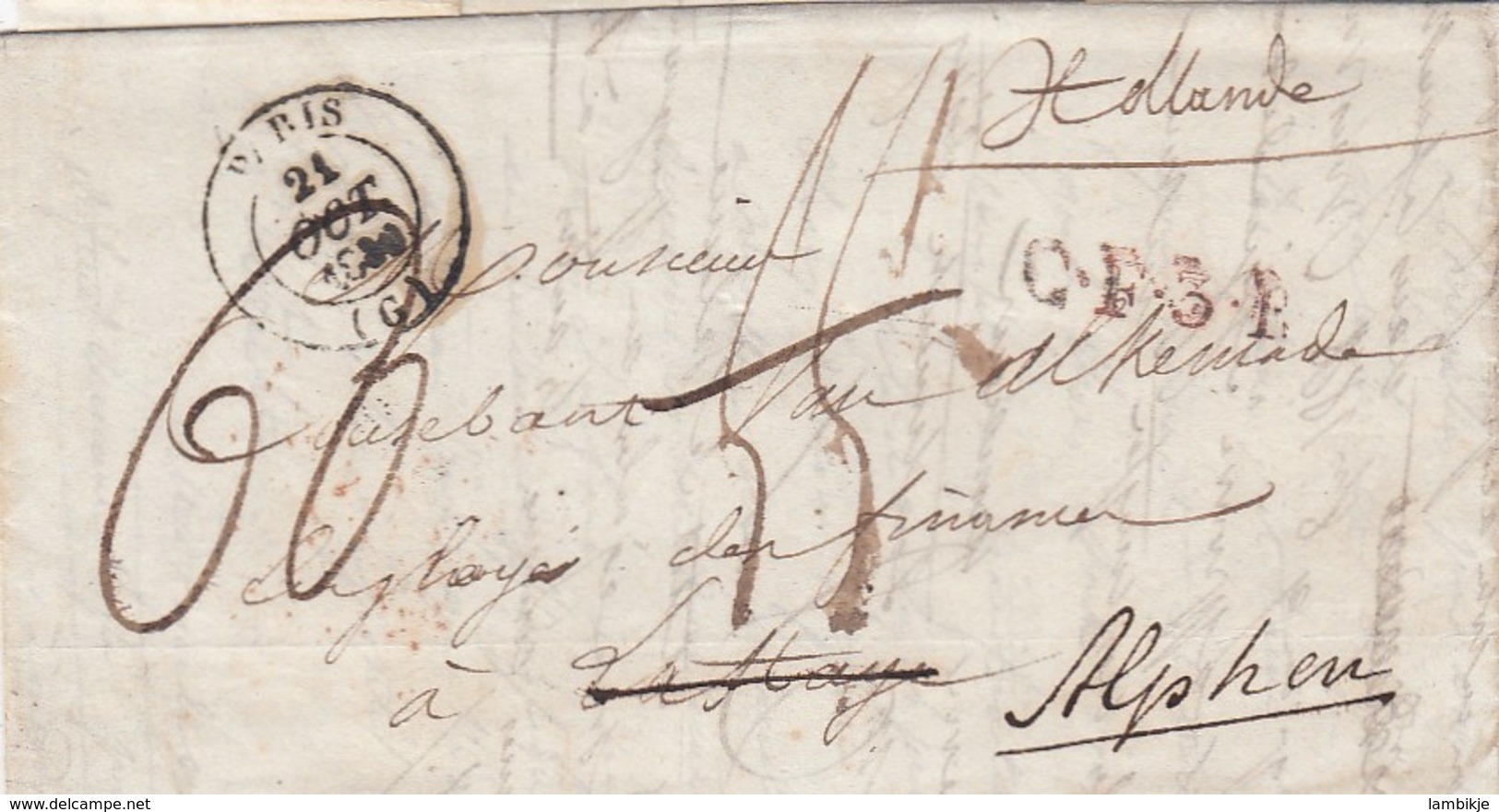 Netherlands Cover 1839 Frankrijk Over Breda - ...-1852 Precursori