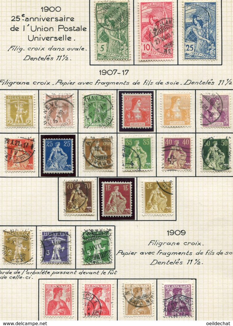 10642  SUISSE  Collection Vendue Par Page °/*  1900-17  TB - Collections