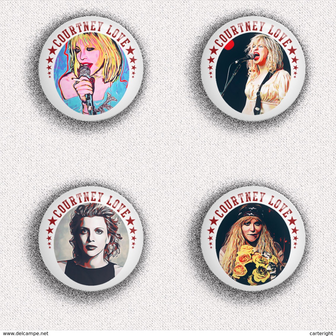35 X Courtney Love Music Fan ART BADGE BUTTON PIN SET 1 (1inch/25mm Diameter) - Musique